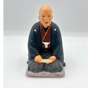 Vintage Hakata Mimasu Japanese Figurine‎ Elder Man Kneeling with Scroll Statue